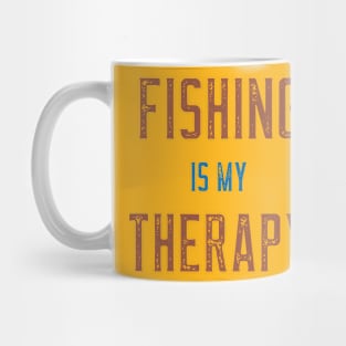 Fishing Is My Therapy Angler Fishing Mug